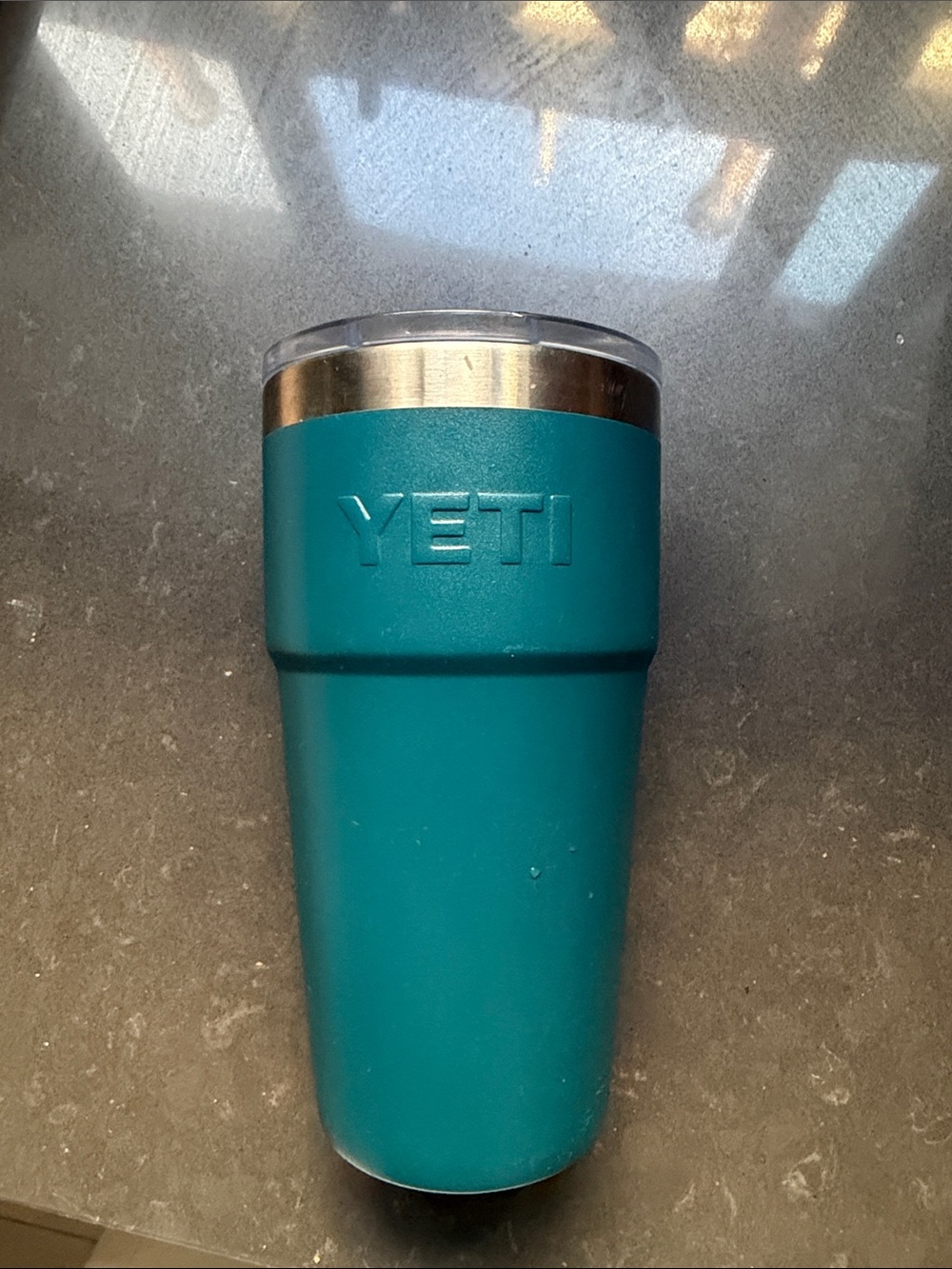 Yeti Teal Insulated Tumbler with Clear Lid